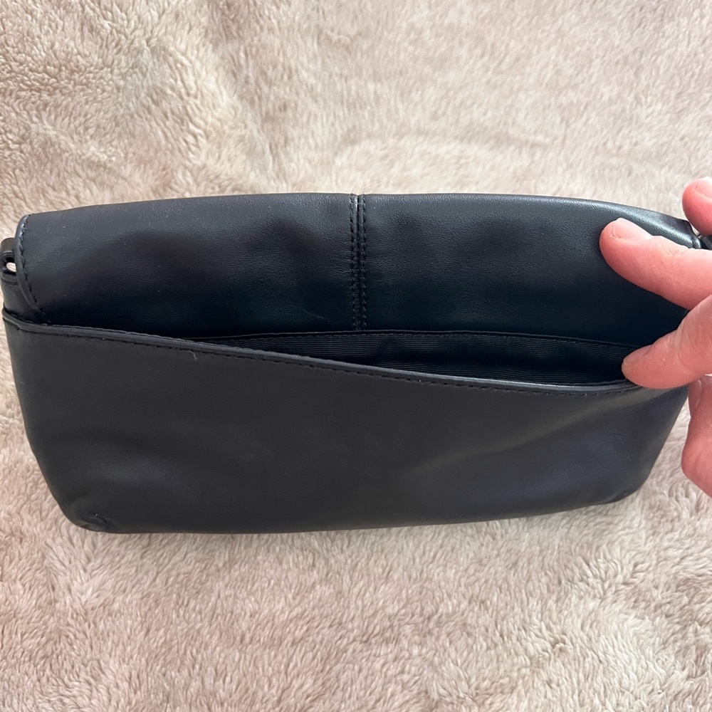 Coach Black Leather Wristlet with Logo Detail - Picture 6 of 9
